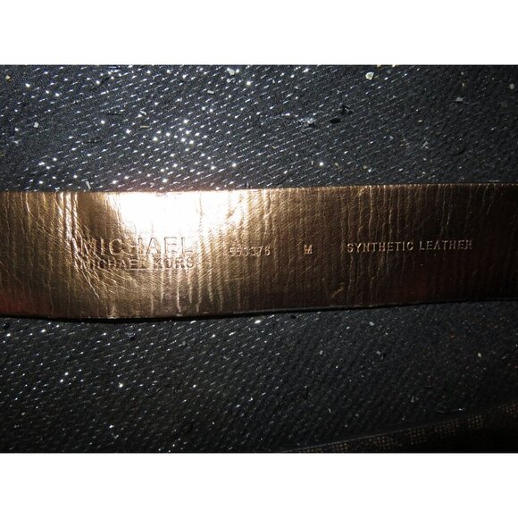 Michael Kors Brown MK Logo belt w/Silver Buckle size Medium 39.5 inches - Picture 6 of 7